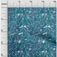 thumbnail image 2 of oneOone Cotton Cambric Medium Blue Fabric Tropical Leaf Dress Material Fabric Print Fabric By The Yard 56 Inch Wide, 2 of 5