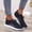 Black, variant on YOUYEDIAN Sneakers for Women Versatile Lace Up Non Slip Round Toe Fashion Breathable Mesh Sport Soft Sneakers Casual Low Top Comfy Stretch Strap Print Walking Shoes