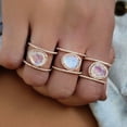 thumbnail image 2 of Womens Geometric Moonstones Rings Mosaic Purple Gemstone Alloy Electroplated Irregular Design European Jewelry, 2 of 2