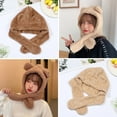 thumbnail image 5 of Warm Cute Plush Beanies Caps Earflap Earmuff Bear Ear Hat Winter Hats KHAKI, 5 of 8