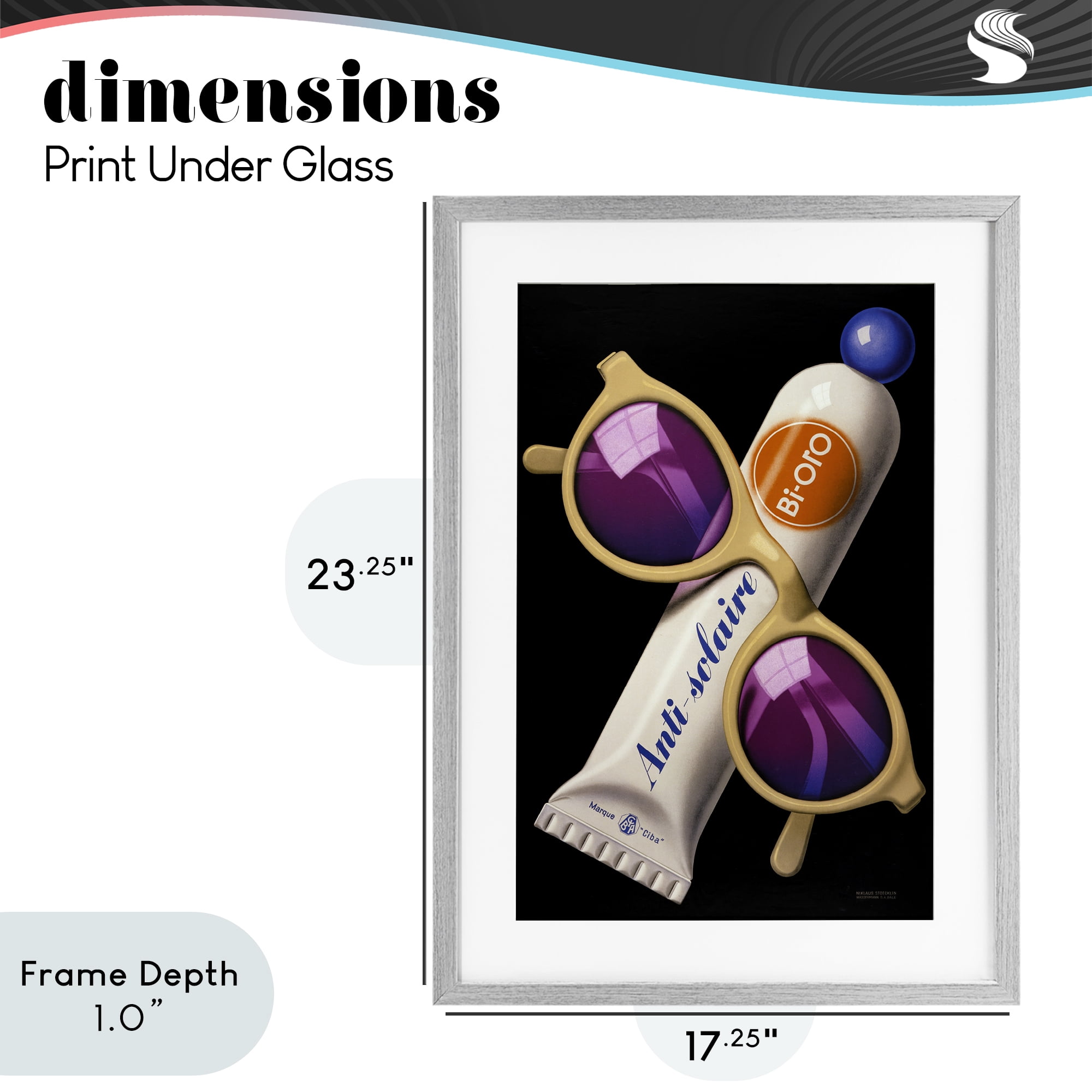 Stupell Industries Sunblock & Sunglasses Gray Framed Print Under Glass, design by Print Collection