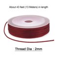 thumbnail image 2 of Unique Bargains 2 Pack Twisted Nylon Twine Thread Beading Cord 2mm 13M/43 Feet Extra Strong Braided Nylon String, Dark Red, 2 of 6