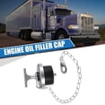 thumbnail image 2 of Unique Bargains Universal Vehicle Oil Filler Cap Silver Tone Metal Rubber with Chain for Car, 2 of 6