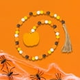 thumbnail image 6 of nvzhuang Fall Wooden Bead Garland with Tassel and Maple Leaf Pumpkin Tag, Thanksgiving Tiered Tray Decor Hanging Ornaments, 6 of 9