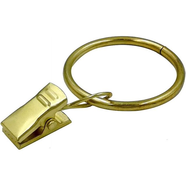 Anneaux de Rideau avec Clip - Ensemble de 28, Diamètre Intérieur 1.26 Pouces, Convient pour Tringle en Métal de 1 Pouce - Or