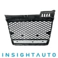 thumbnail image 2 of ECP-AUTOTEILE Front Grille Grill Insert Compatible with 2005-2008 A4 B7 Sedan Standard Bumper Full Clean Honeycomb Mesh Gloss Black/Chrome Trim  Euro Badgeless Style, 2 of 4
