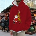 thumbnail image 2 of CONZONE Christmas Men's Hoodies Xmas Santa Claus Hoodie for Men Graphic Long Sleeve Pullover Hooded Sweatshirt Soft Fall Winter Sweatshirts With Pocket, 2 of 5