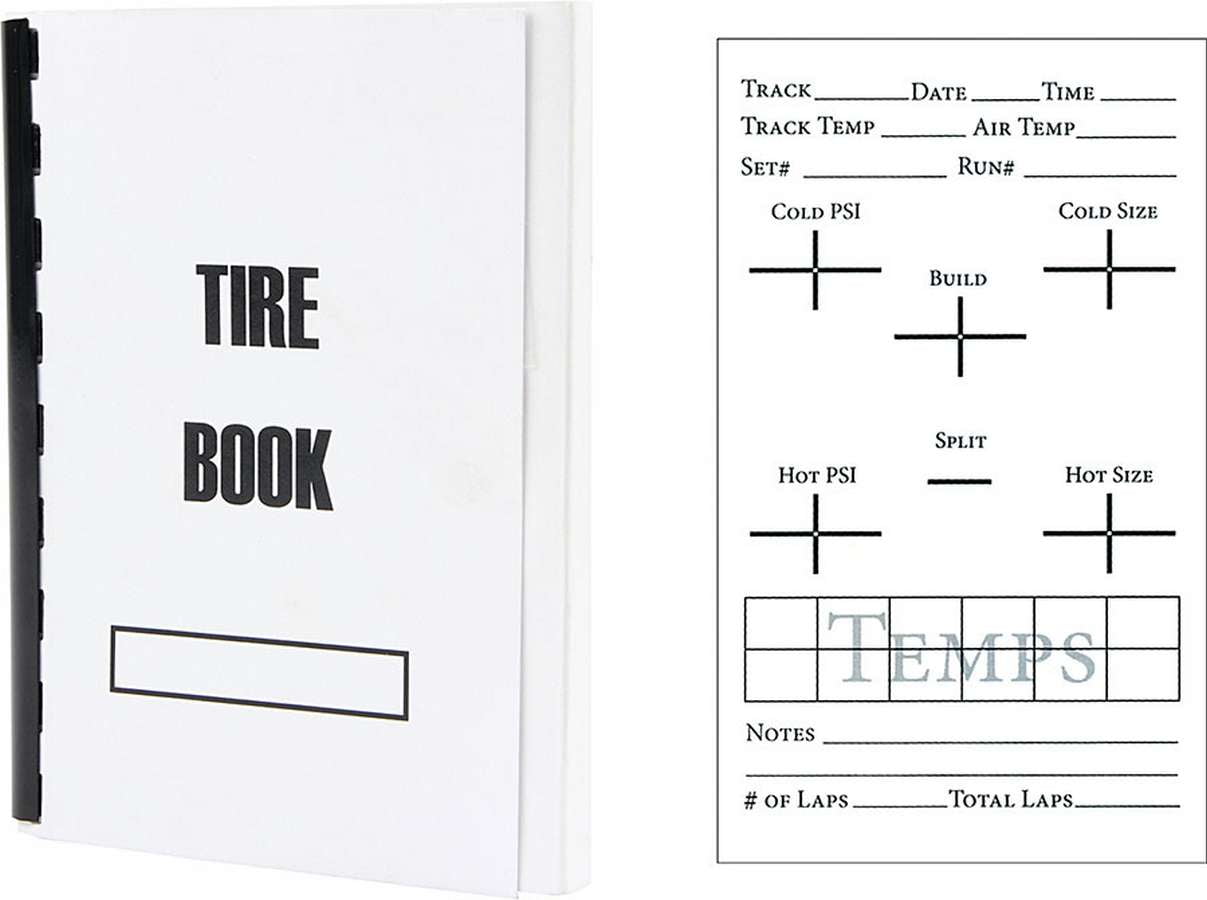 Allstar Tire Setup Chart Before / After Race 50 Sheet in a Pad