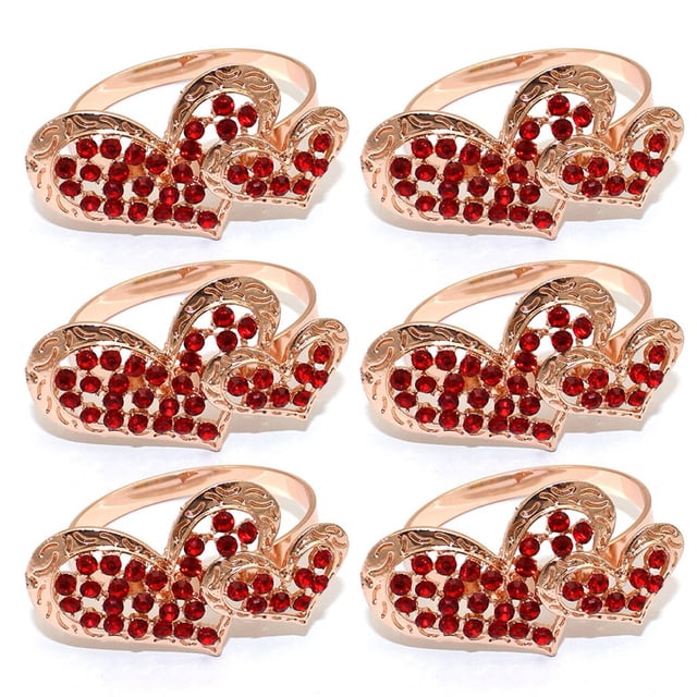 Serviette Buckle 6Pcs Multi-purpose Reusable Unique Wedding Banquet Party Heart Serviette Buckle