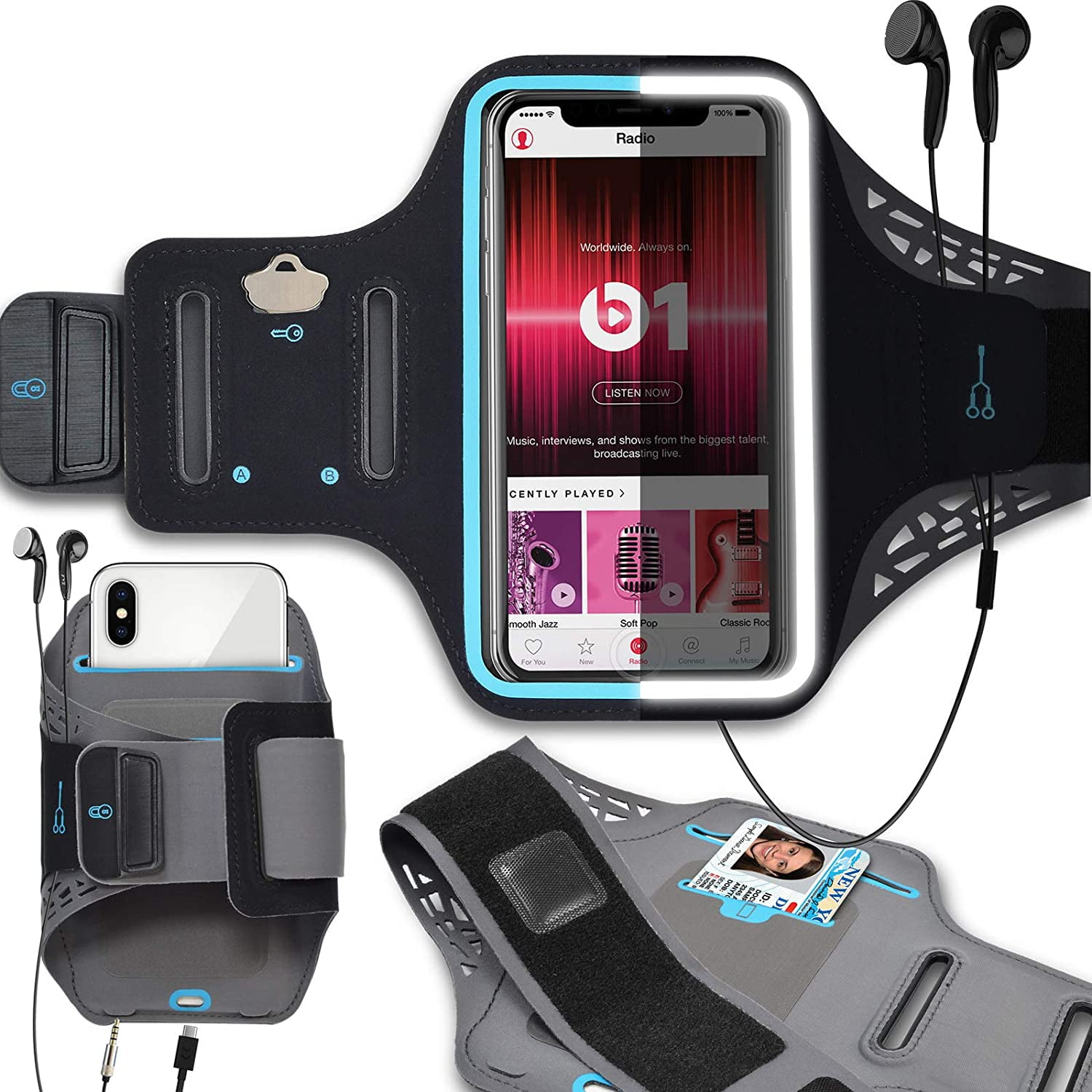Armband/Galaxy S10 5G Armband/Galaxy S9 Plus Armband/Galaxy S8 Plus Armband J&D Armband Compatible for Galaxy S10 Plus Armband/Galaxy S10 Sports Armband with Key holder Slot and Earphone Connection 