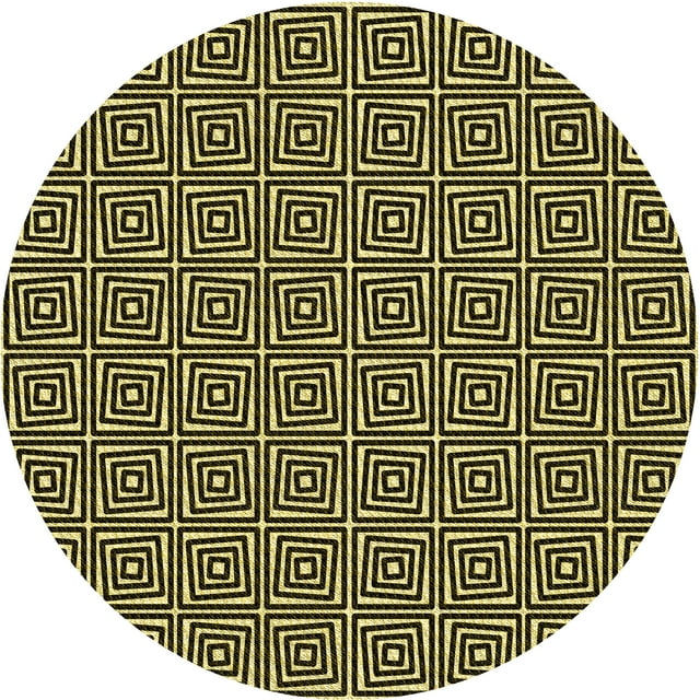 Ahgly Company Tapis d'Intérieur Rond Lavable en Machine Gris Minuit Transitionnel, 6 Pieds Rond