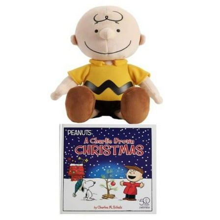 KOHLS CARE Peanut Plush Characters Charlie Brown Lucy Snoopy Book and Plush Set Bundle (Charlie & Christmas)