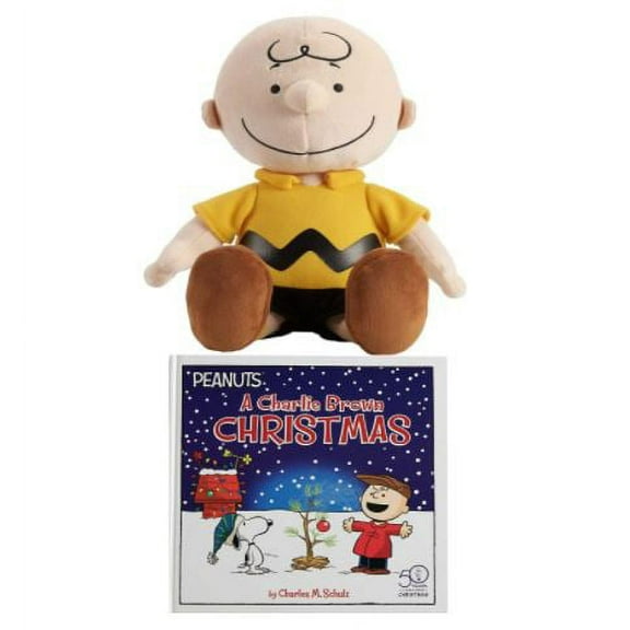 KOHLS CARE Peanut Plush Characters Charlie Brown Lucy Snoopy Book and Plush Set Bundle (Charlie & Christmas)