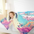 thumbnail image 4 of Feelyou Kawaii Pink Axolotl Queen Comforter Set for Girl, Magic Sealife Lover Bedding Sets, Ocean Coral Reversible Bedding Comforter Set, Microfiber Bedroom Decor, 3pcs, 4 of 8