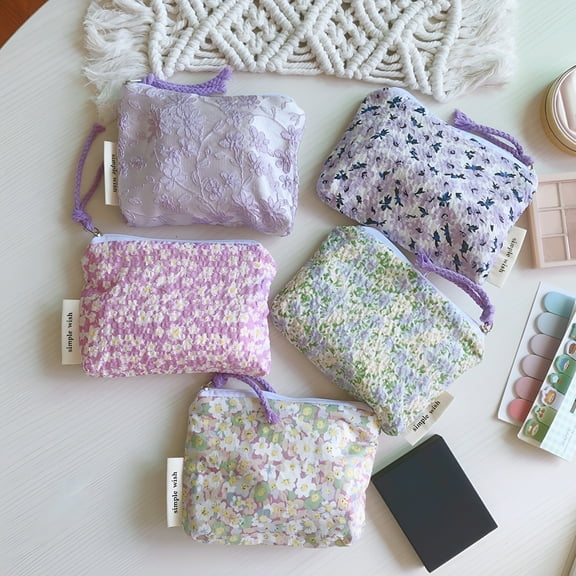 ACDANC Cosmetic & Makeup Bag,Zippered Makeup Pouch for Women & Girls,Travel Cute Organizer Suitable for Purse,Versatile Bag for Makeup,Toiletries,Pencils,Accessories