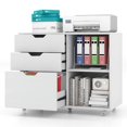 thumbnail image 5 of LOKO 3-Drawer File Cabinet, Mobile Printer Stand Cabinet with Adjustable Shelf, Rolling Lateral Filing Cabinet with Wheels for Letter, A4, Legal Size, for Home Office Organization, 5 of 7
