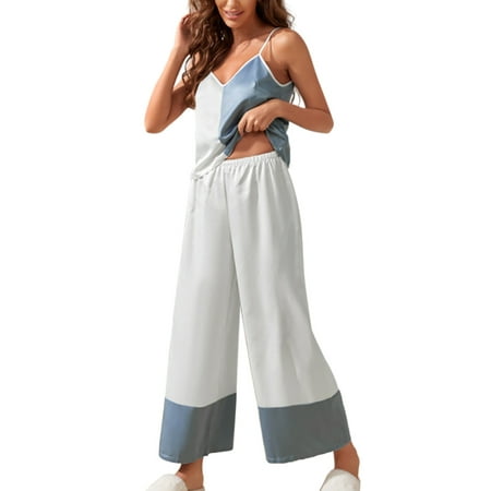 

adviicd Long Silk Pajamas for Women Women Nightgown Sexy Nightie Slips Sleep Sets Petite Pajama Set