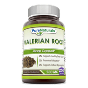 Pure Naturals Valerian Root 500Mg 250 Veggie Capsules Supplement | Non-GMO | Gluten Free | Made in USA | Ideal for Vegetarians