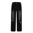 Aellinatey Womens Straight Leg Jeans Button Down Low Rise Ripped Jeans ...