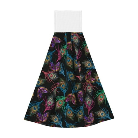 

Lukts Feathers And Butterflies for Coral Fleece Velcro Towel Suitable for Bathroom Kitchen Hanging Absorbent Towel Household Items