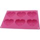 thumbnail image 2 of Moldes de silicona 3D mousse DIY molde para decoración de pasteles jalea pudín caramelo chocolate 6 agujeros corazón, silicona, rosa, molde de corazón rosa Xemadio HFP-0146, 2 of 7