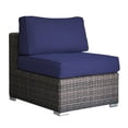 thumbnail image 6 of JERFIT 4-Person Outdoor Patio Sofa Set with Cushions, Fully Assembled Rattan Sectional Lounge Set for Garden, Poolside, Brown Wicker & Navy Blue, 6 of 8