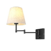 Swing Arm Wall Lamp Plug in Cord Industrial Wall Sconce with On/Off Switch Wall Lights Fixtures 1-Light