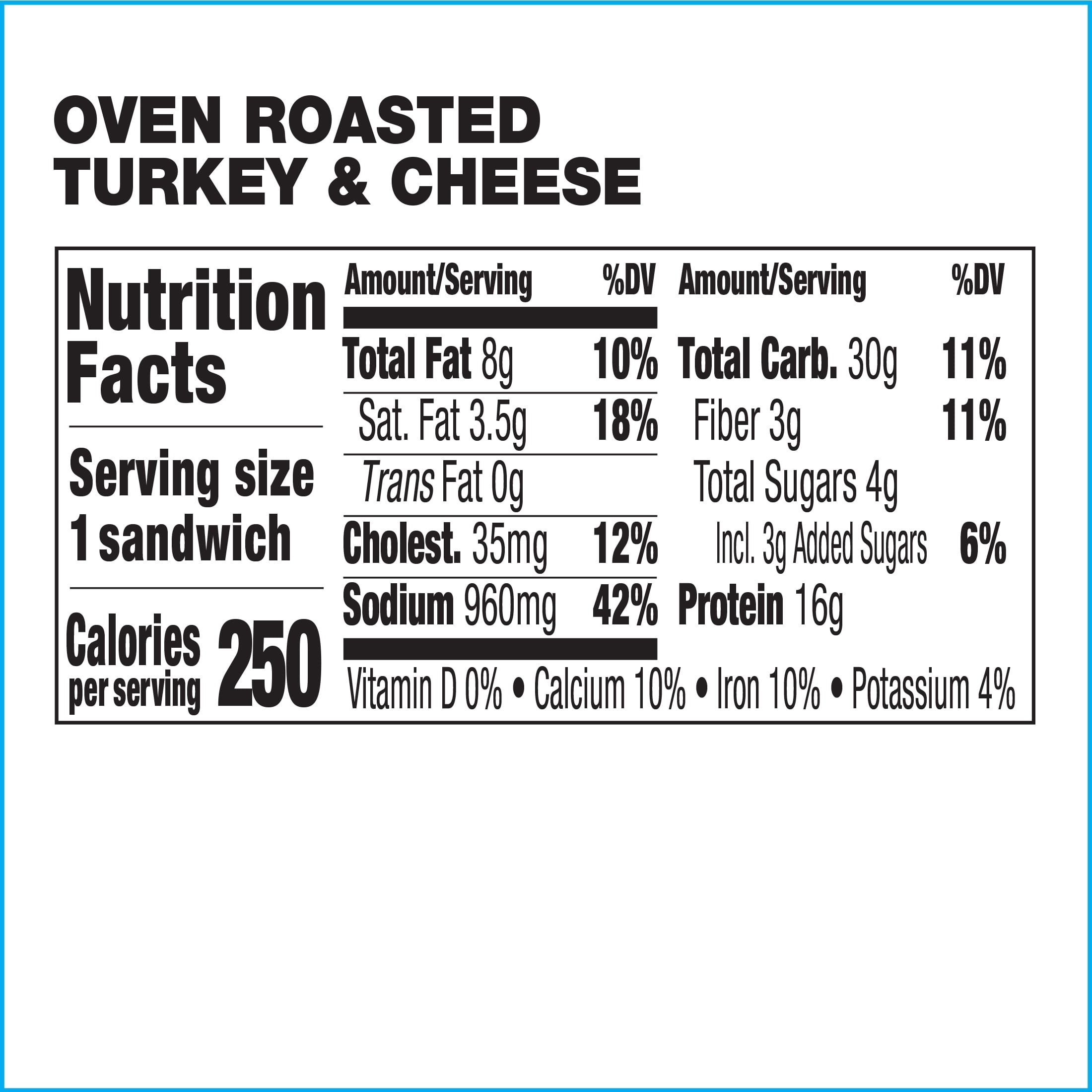 Deli Express Oven Roasted Turkey & Cheese Sandwich Wedge, 4.2 oz, 1 Count