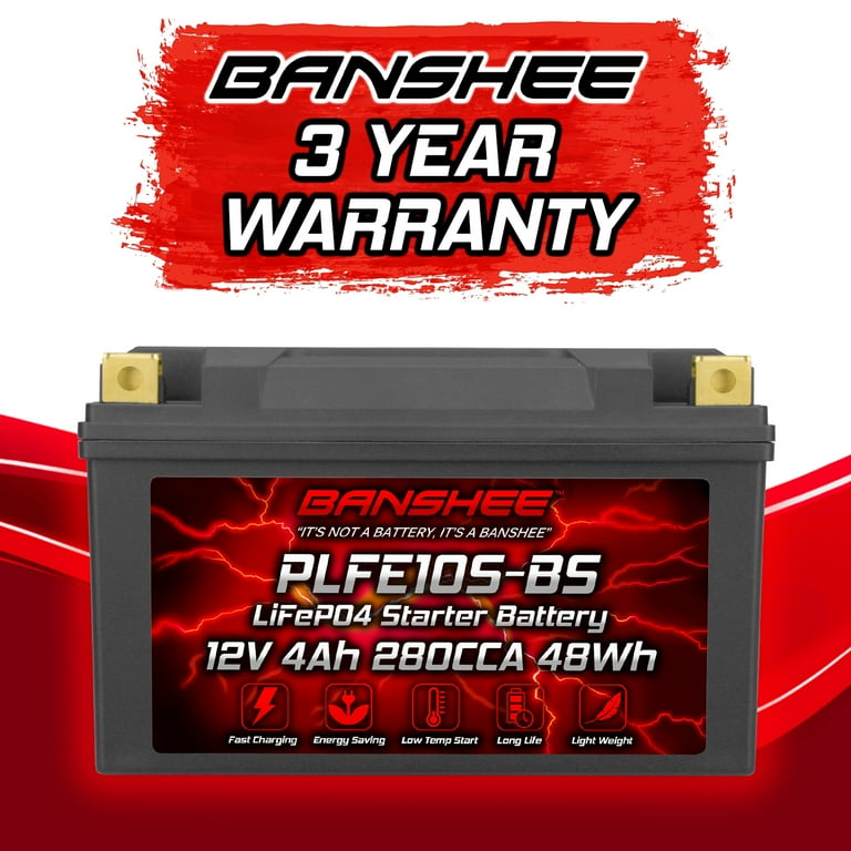 Banshee YTZ10S-BS Lifepo4 Lithium Motorcycle Battery Compatible