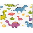 thumbnail image 2 of Area Rugs Indoor Non-Slip Rectangle Rug 5x7 Ft Cute Dinosaur Simple Cartoon Rug Rubber Backing Floor Mats Non Shedding Home Decor Carpet for Entryway Living Room, 2 of 8