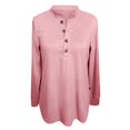 thumbnail image 4 of ManxiVoo Reversible Fleece Shirt for Women Button Front Long Sleeve Pullover Soft and Warm Layering Top for All Day Comfort XXL Size Pink, 4 of 5