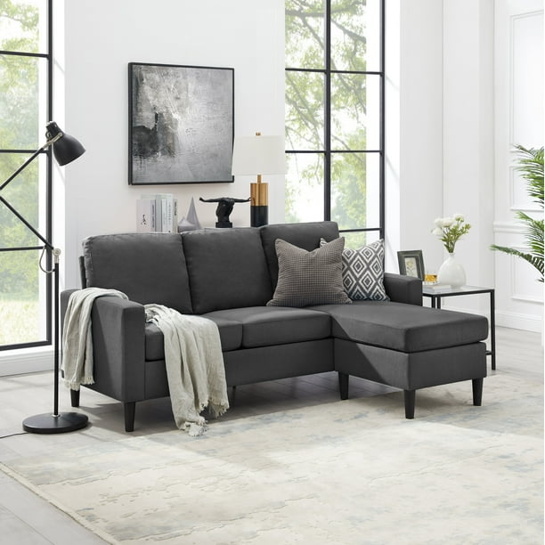 Mainstays Apartment Reversible Sectional Multiple Colors Com Mainstays Apartment Reversible, Apartment Size Leather Sofa With Chaise