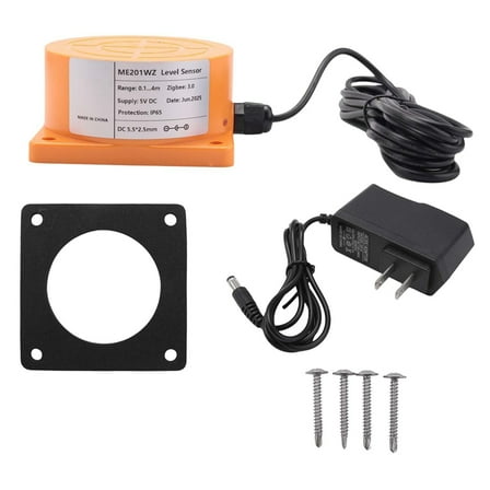 Tuya Smart Ultrasonic Water Tank Level Monitor Sensor Real-Time Alerts App Control for IOS & Android US Plug