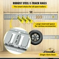 thumbnail image 3 of VEVOR E-Track Tie-Down Rail Kit, 5ft E Tracks Set 34Pcs, Includes 8 Steel Rails & 2 Single Slots & 8 O-Rings & 8 Tie-Offs w/ D-Ring & 8 End Caps, Securing Accessories for Cargo Motorcycles Bikes, 3 of 9