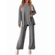 thumbnail image 5 of Conjuntos de Dos Piezas para Mujer, Camisetas de Larga A Juego, Pantalones Anchos y Chándales, Ropa de Otoño. Gris L, 5 of 10
