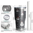 thumbnail image 6 of 30oz Dark Christmas Snowman Pattern Tumblers Stainless Steel Tumbler with Lid and Straw,Vacuum Insulated Double Wall Travel Tumbler Cups Mug with Cleaning Brush for Coffee,Tea, 6 of 7