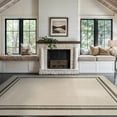 thumbnail image 4 of Beverly Rug Easy Jute Outdoor Indoor Non Shedding Easy-Cleaning Rug Bordered Off-White 9x12, 4 of 9