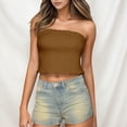 thumbnail image 2 of Xijirk Tank Tops Fashionable Removable Strap Ruffled Camisole Tube Top for Casual Wear Camisole Tops for Women,Yellow,One Size, 2 of 6