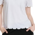 thumbnail image 3 of Camiseta blanca de algodón para mujer con estampado de ojos parpadeantes, corte holgado SG, 3 of 9