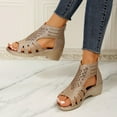 thumbnail image 4 of Wavsuf Platform Sandals for Women Casual Summer Wide Gold Sandals Shoes Size 8.5, 4 of 6