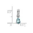 thumbnail image 2 of 4.6mm 10k White Gold Pear Aquamarine and Diamond Pendant Necklace Pendant for Women, 2 of 2