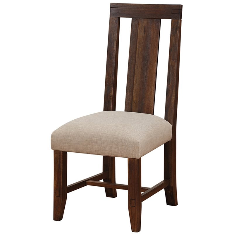 Modus Meadow Slatback Dining Side Chair in Brick Brown (Set of 2