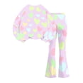 thumbnail image 6 of Grblisyd Outfits for Girls Casual Long Sleeve Cute Cartoon Print Sweatershirt and Flared Pants 2 Pieces Fall Winter Set Size 7-8 Years, 6 of 7