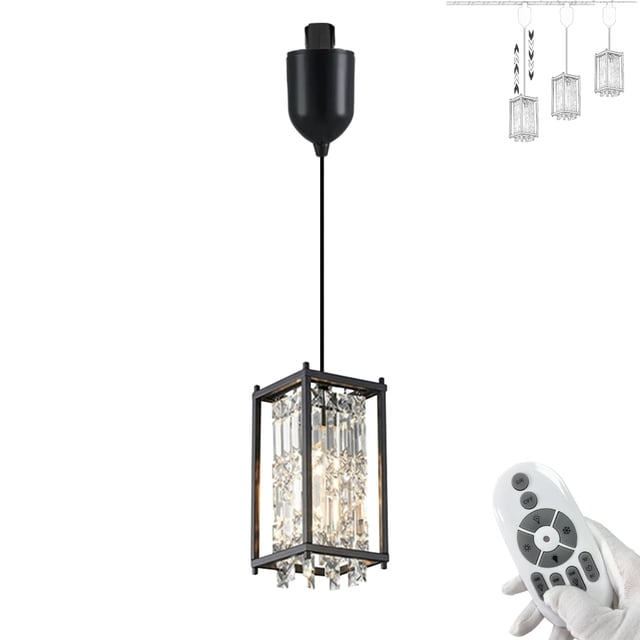 FSLiving Télécommande Hauteur Réglable Type H Éclairage sur Rail Abat-Jour Double Cuboïde Lampe 4 Pieds Style Vintage avec Ampoules Edison Intelligentes, Minuterie 2200K-6500K Décorer pour Table à Manger - 1 Pack