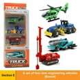 thumbnail image 1 of 1 64 Alloy Engineering Vehicle Model 4-Piece Set Rig Crane Bulldozer Motorcycle Movable Tires Simulation Model Car Kids Toys, 1 of 12