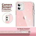 thumbnail image 6 of ULAK iPhone 12 Case, iPhone 12 Pro Case, Clear Sparkle Heavy Duty Shockproof Hard Back Phone Case for Apple iPhone 12 & 12 Pro 6.1, Pink Glitter, 6 of 9