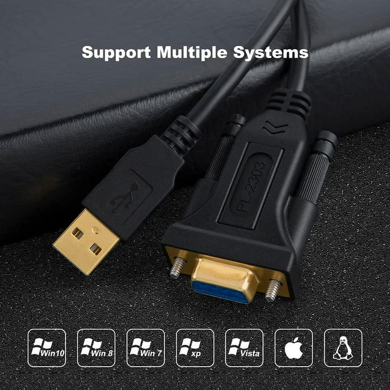 USB to RS232 Adapter with PL2303 Chipset, CableCreation 6.6 ft USB 2.0 Male to RS232 Female DB9 Converter Cable Cashier Scanner, Digital Cameras, CNC,Black - Walmart.com