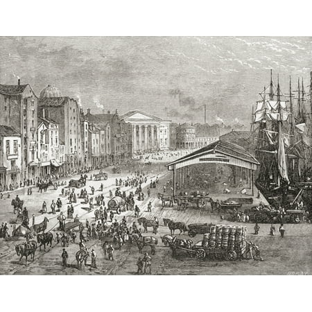 Strand Street and Custom House Liverpool Lancashire England in the 19th century From Cities of the World published c1893 Stretched Canvas - Ken Welsh  Design Pics (15 x (Best Small House Designs In The World)