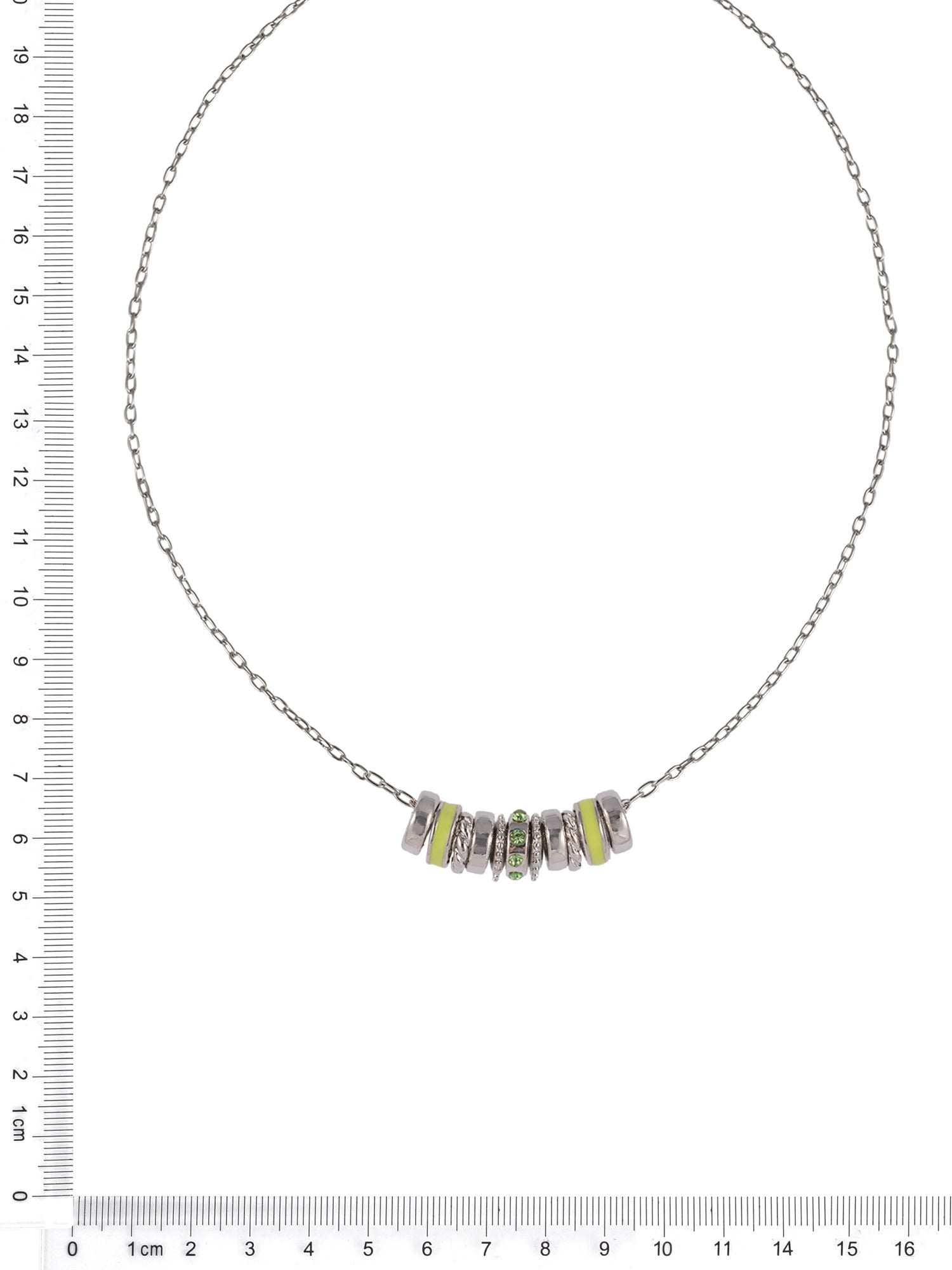 Time and Tru Silvertone Chain with Peridot Birthstone "August" Necklace