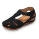 thumbnail image 4 of MKLEKYY Sandalias de Plataforma para Mujer, Sandalias Retro de Verano Con Costuras, No Ligeras, de Talla Grande, Con Punta Redonda y Tacón de Cuña, Cómodas, 4 of 4